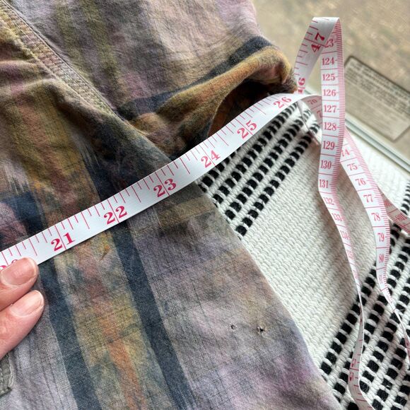 Painted Oyster M/L handmade upcycled top shirt button up boho - Picture 6 of 7